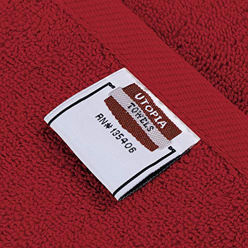 Utopia Towels 4 Pack Premium Bath Towels Set, (27 X 54 Inches) 100% Ring Spun Cotton 600Gsm, Lightweight And Highly Absorbent Quick Drying Towels, Perfect For Daily Use (Red) #TOP3