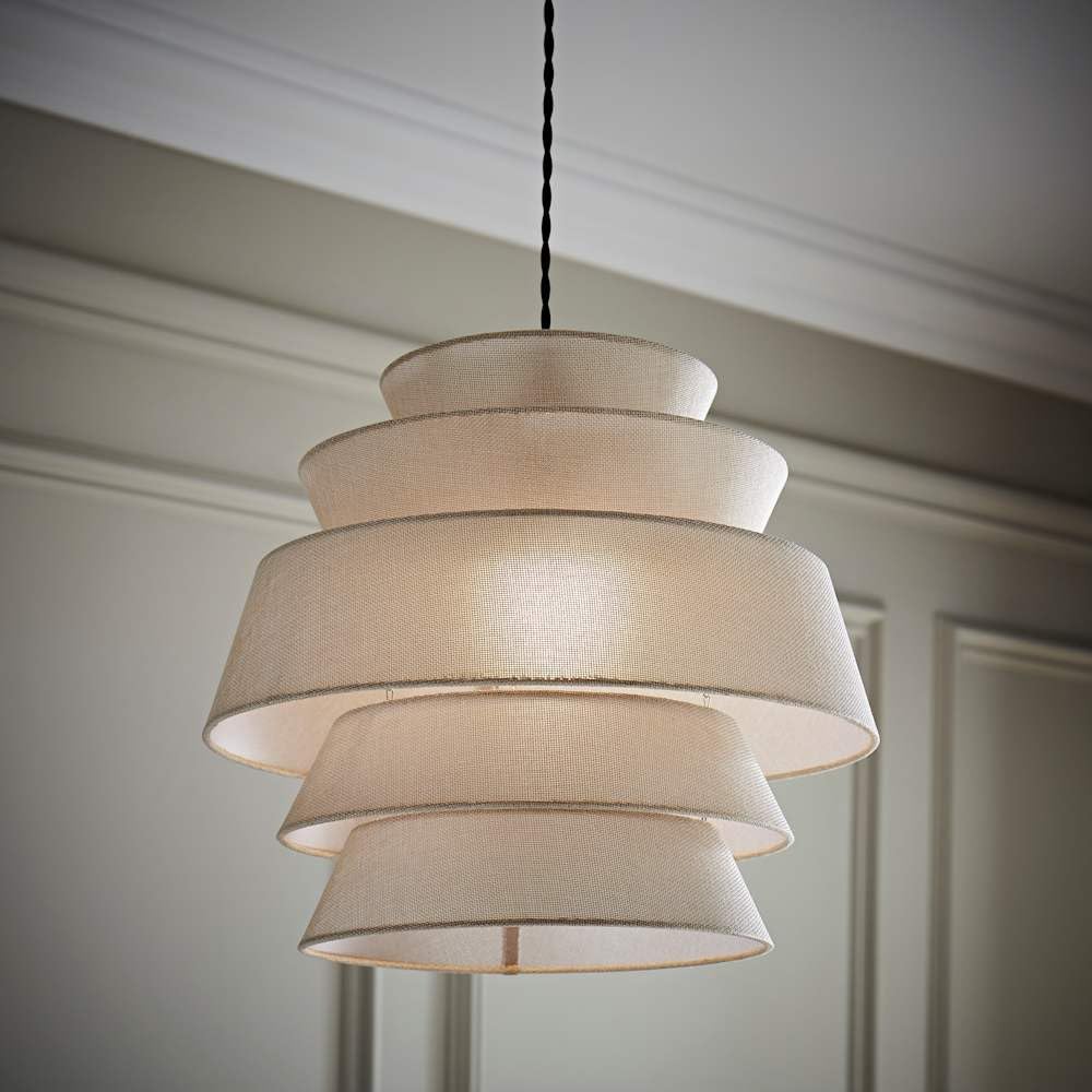 ValueLights | Valerie 5 Tier Natural Linen Ceiling Lamp Shade and Bulb | Ceiling Lights, Home Décor & Improvement Essential