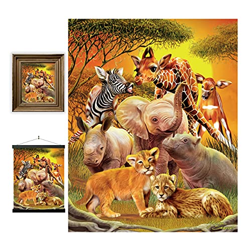 3D LiveLife Lenticular Pictures - Kissing Cousins from Deluxebase. 12x16in Unframed Deep 3D Effect Animal Wall Art for Living Room, Bedroom or Kitchen. Unique Safari Print Poster for Home Decor.