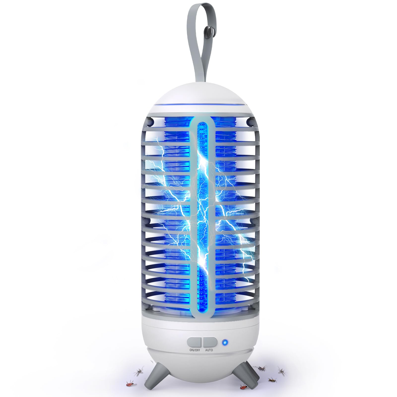 Bug Zapper Outdoor Rechargeable 2 in 1 Wireless Mosquito Killer Lamp 2500mAh Electric Trap Ideal Bug Zapper Indoor for Patio, Home, Backyard, Yard, Garden, Campsite (White)