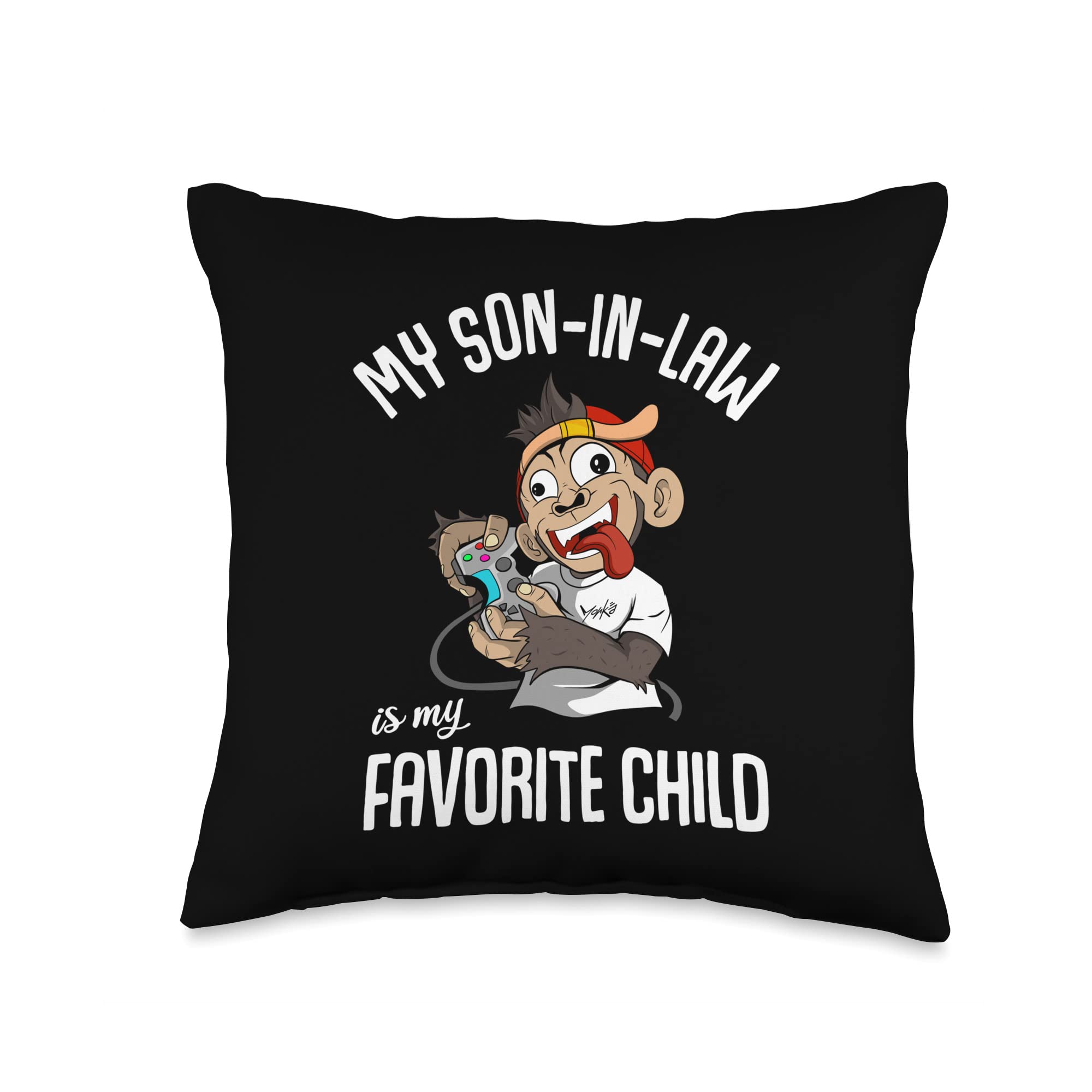 My Son in Law is My Favorite Child Throw Pillow, 16x16, Multicolor