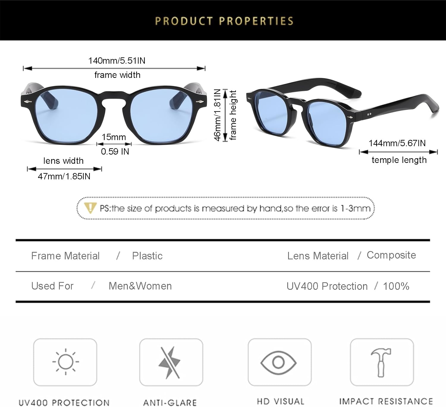 Gleyemor Fashion Sunglasses for Men Women Tortoise Shell Sunglasses Trendy Unisex Style UV400 Protection Shades - Image 5