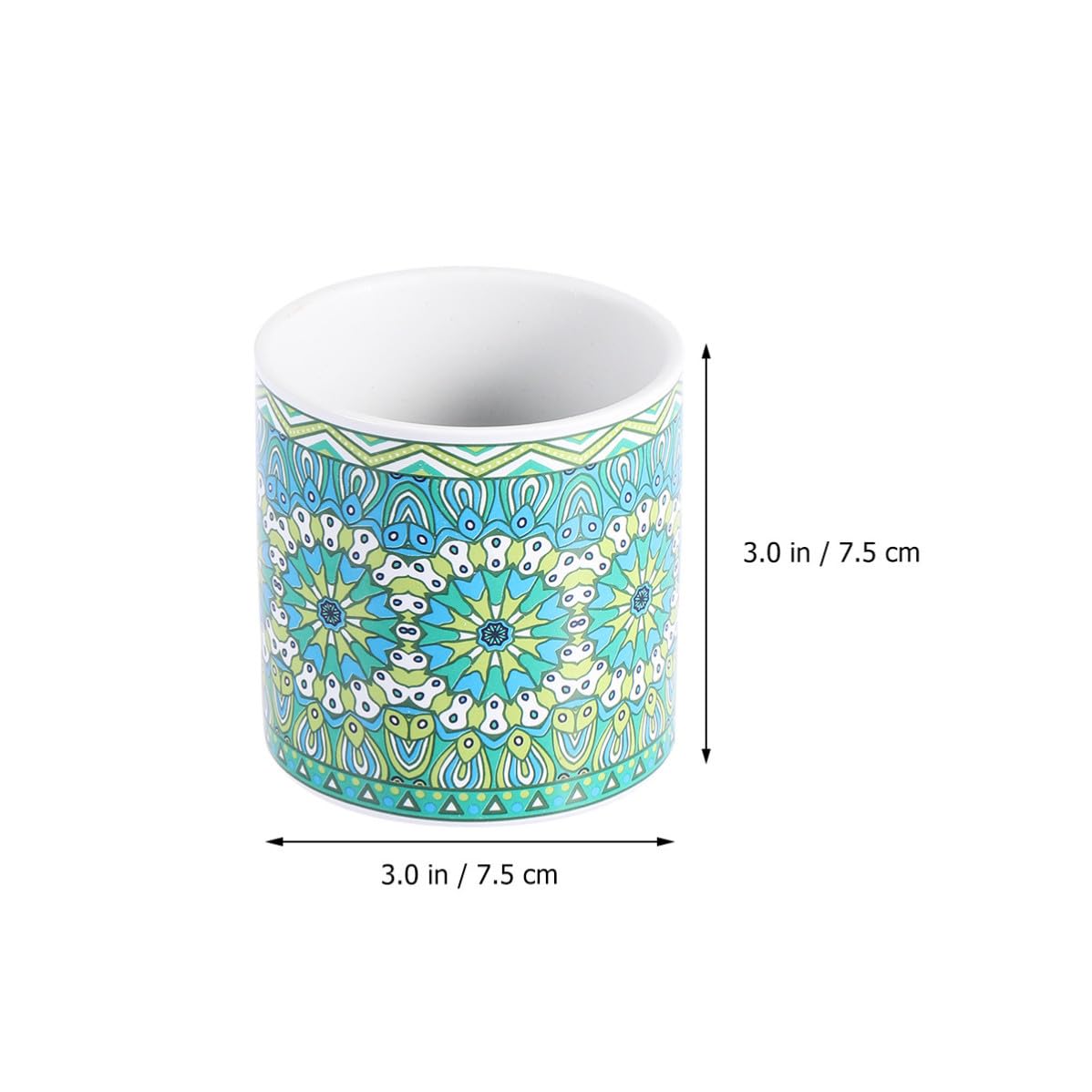 Milisten 4 Stücke Mandala Blumentopf aus Keramik Sukkulenten Pflanzgefäß Kreativ für Kakteen und Pflanzen für Deko zu Hause und Büro Feine Verarbeitung
