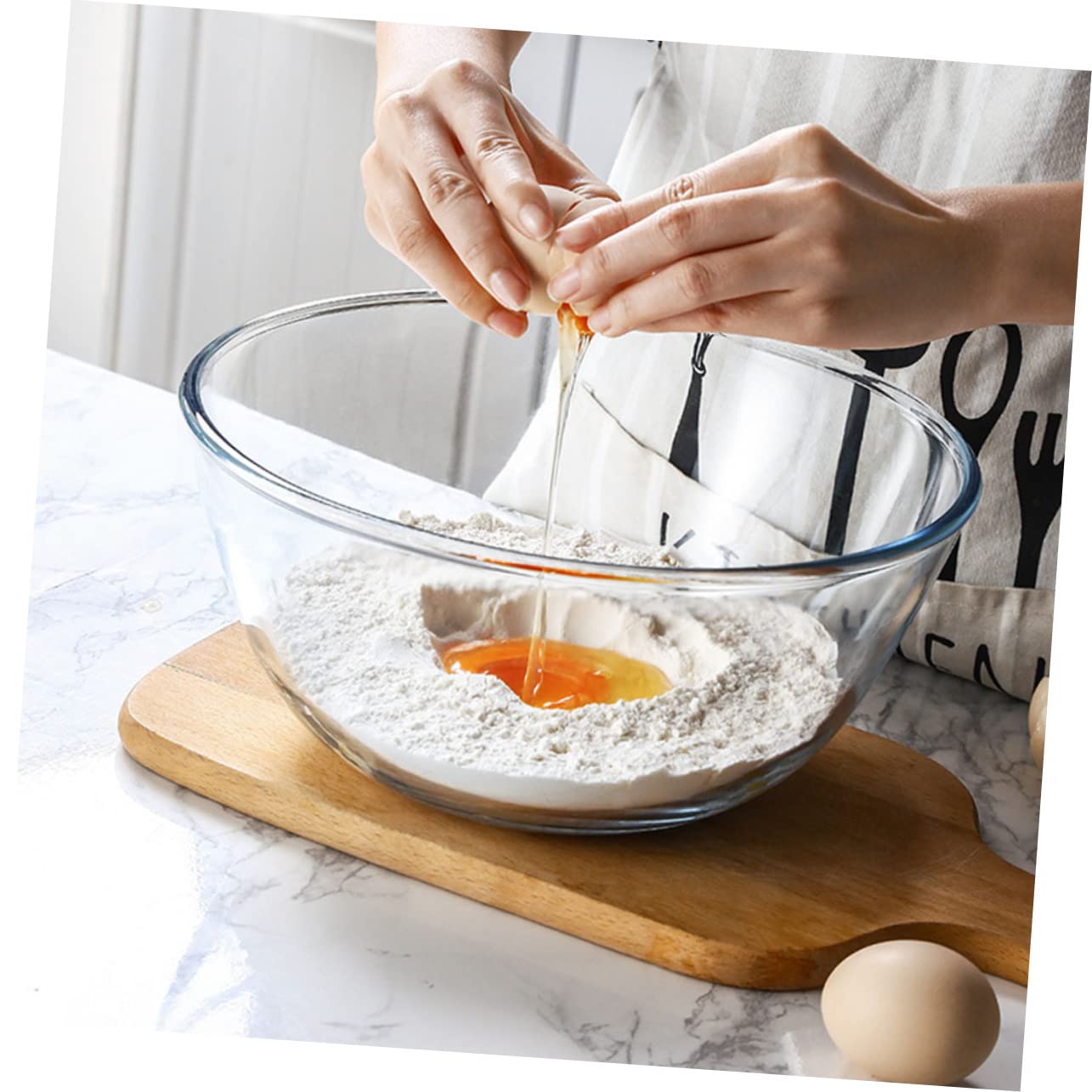Große Glas Salatschüssel 2700ml Rund für Servieren und Haushalt | Durchsichtige Ausführung, Glatte Oberfläche, Angenehme Haptik, Langlebig für Alltag