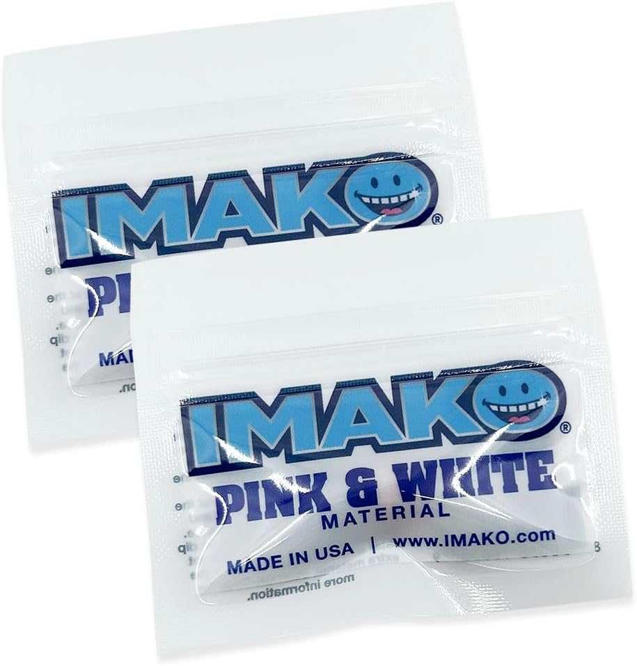 Imako Cosmetic Moldable Fitting Material (Pink & White) - 2 Pack - Gums and Teeth - Made in USA