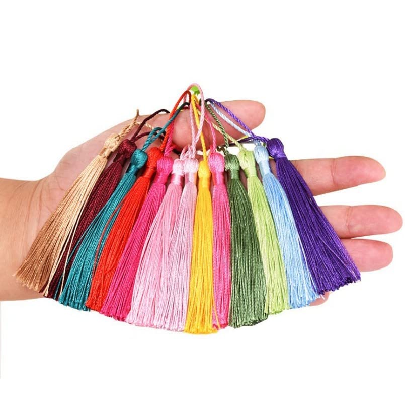 150 Teile/los 14 cm Quaste Seide Fransen Nähen Quasten Dekorative Quasten für Schlüsselanhänger Vorhang Dekoration Quaste Anhänger-150 stücke,04 rosa