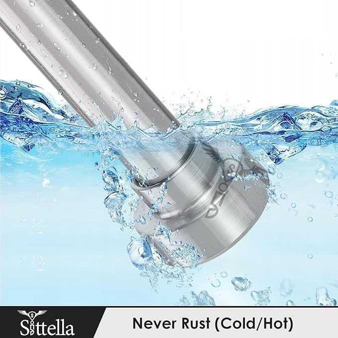 Image of SITTELLA (155Cm To 290Cm) Extendable Shower Curtain Tension Rod Non-Drilling Anti-Skid Spring Pull Rod - Stainless Steel, Silver