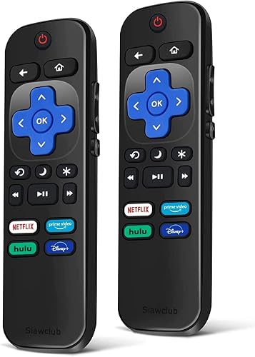 Miniatura 9 de (paquete de 2) Control remoto reemplazado para Roku TV, compatible con TCL Hisense Sharp Onn Insignia Roku TV, etc., con Netfl, Disney+, Hulu, Prime