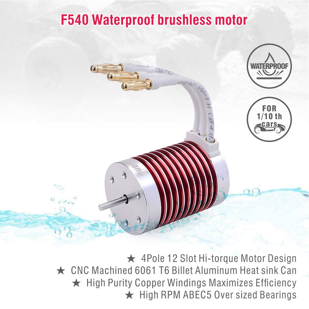 RC Motor & ESC Combo: F540 4370KV Brushless Motor With 60A Waterproof ESC & Program Card For 1/10 RC Off-Road Cars - View #9
