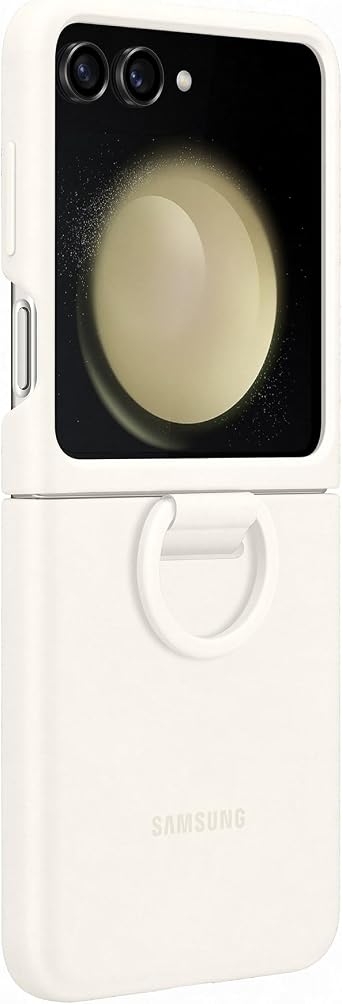 Samsung Galaxy Official Silicone Case with Ring for Z Flip5, Cream