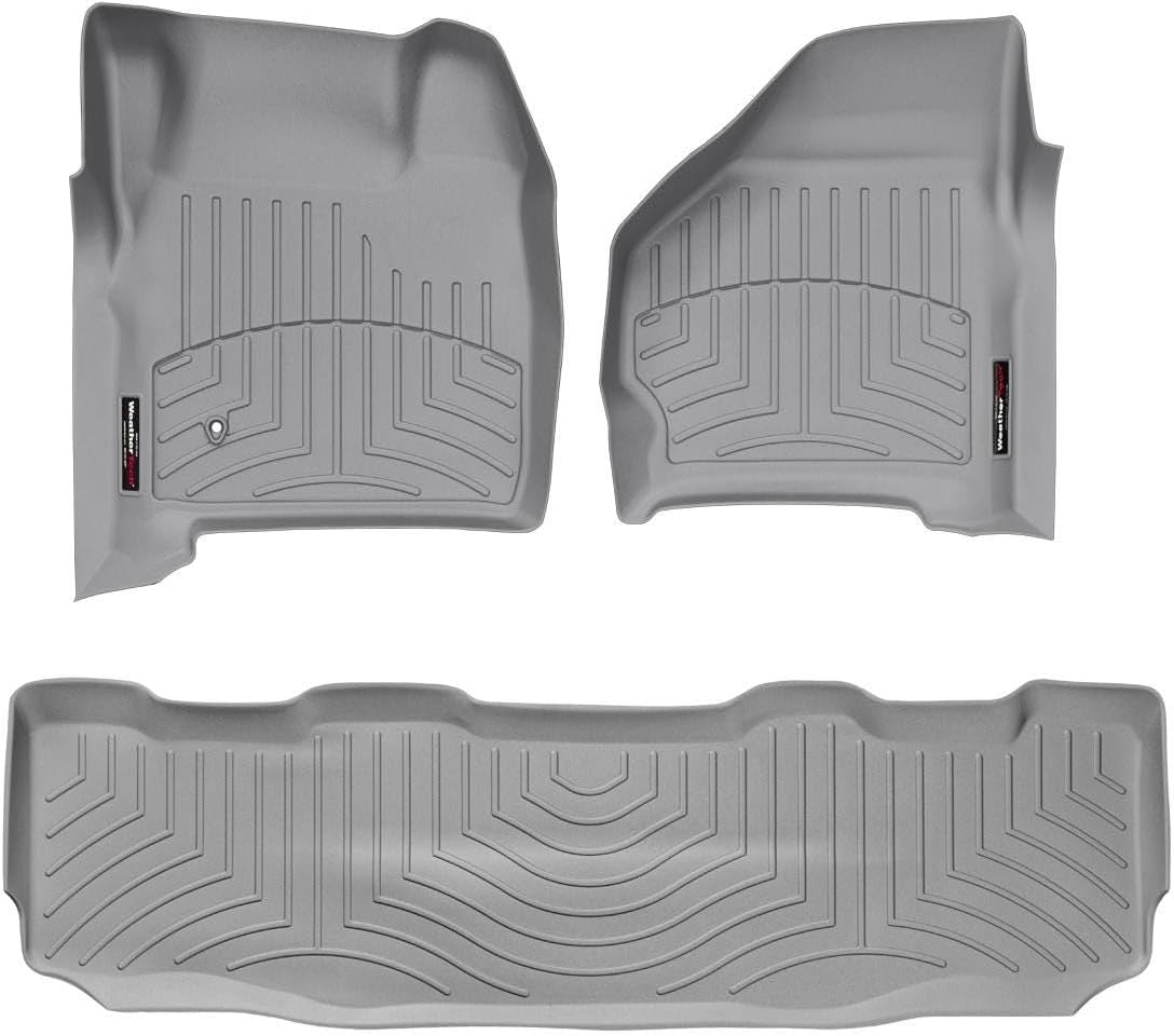WeatherTech Custom Fit FloorLiners for Ford Super Duty - 1st & 2nd Row (46002-1-2), Grey