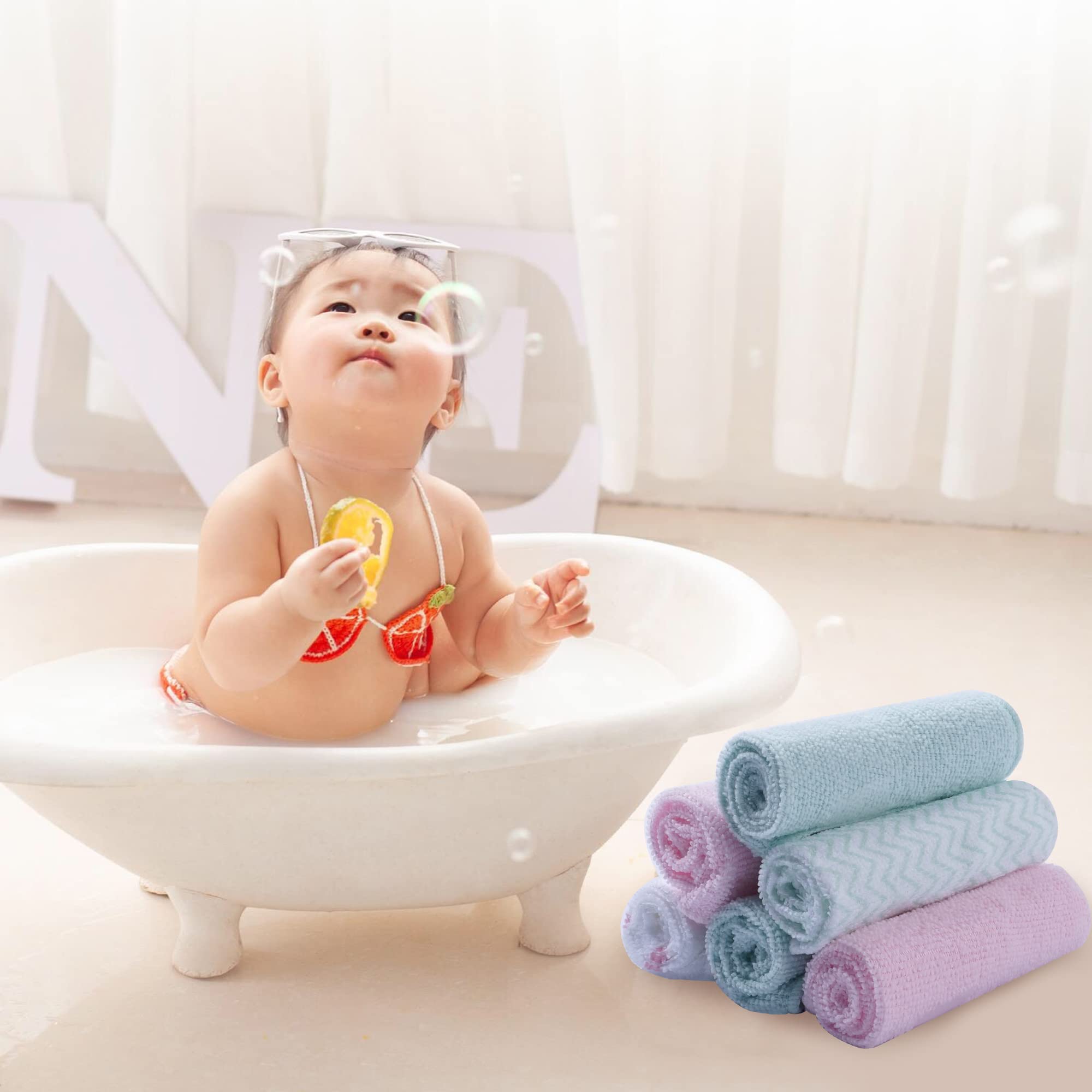 Softan Baby Waschlappen 24 Stück Badetücher für neugeborene 23 X 23 cm Handtücher Set, weiche und super saugfähig