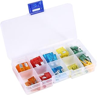 50pcs Assortment 5A 10A 15A 20A 30A Car Blade Fuse With Clip Auto Standard and Mini Fuse Kit Universal Zinc Alloy Bright Color Easy Identification