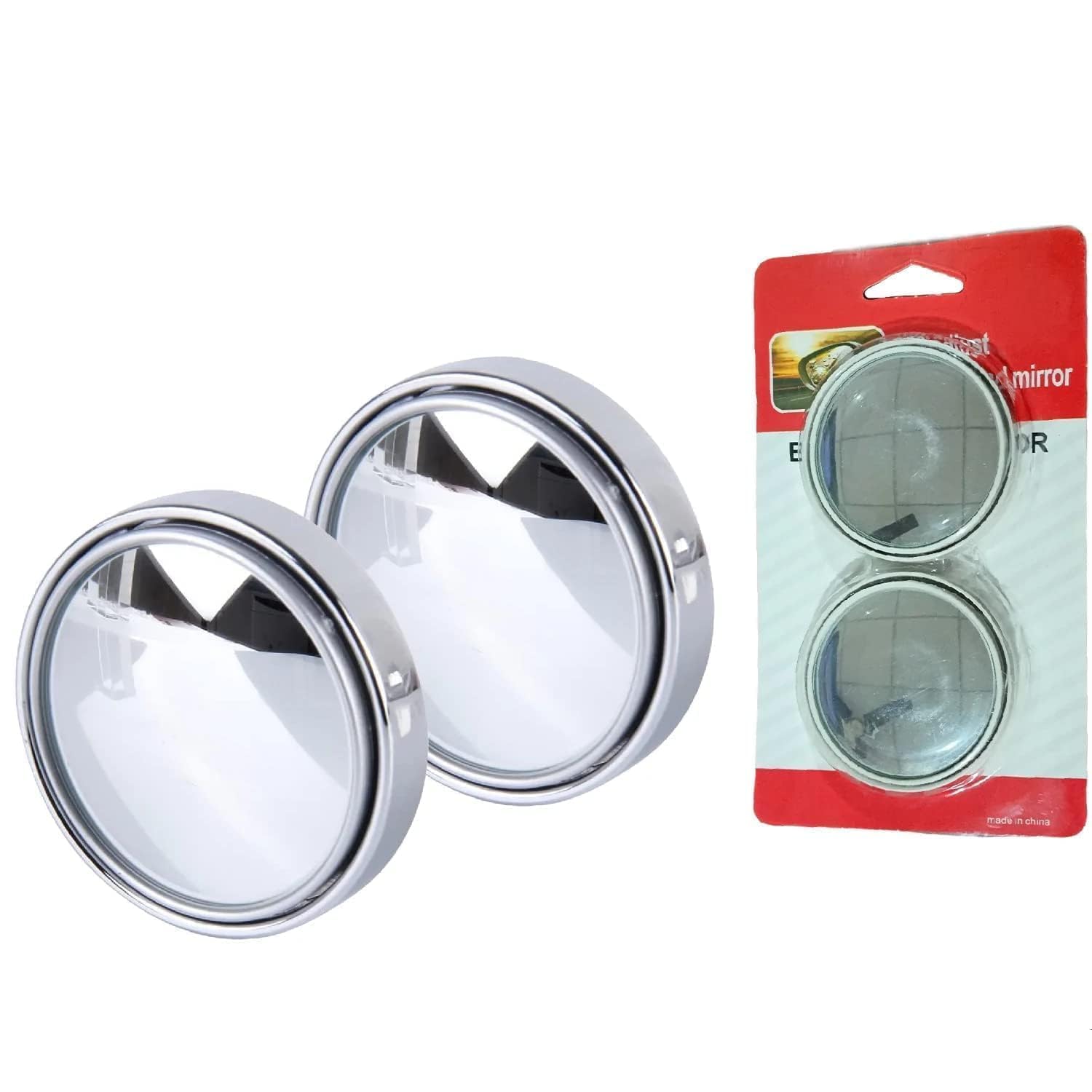 Raquel HD Glass Frame Round Convex Rear View Blind Spot Mirror Cars/Trucks/Vans -Pack of 2 (Pack of 2)-image-8