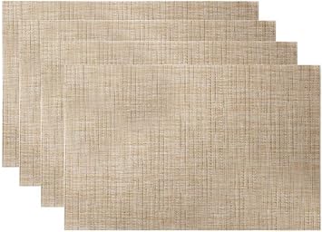Woven Placemats Set of 4, 11.8X17.7 Inch, Beige