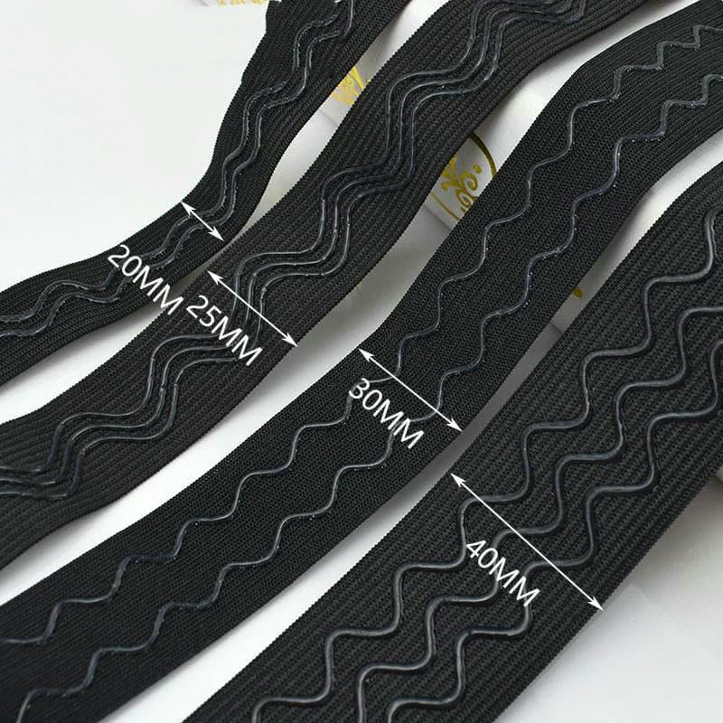 Elastyczna taśma nylonowa, Polyester Elastic Band For Sewing Bra Underwear DIY Multicolor 10-50mm 5-10 Meters(EB208-Black-30mm,10Meters)