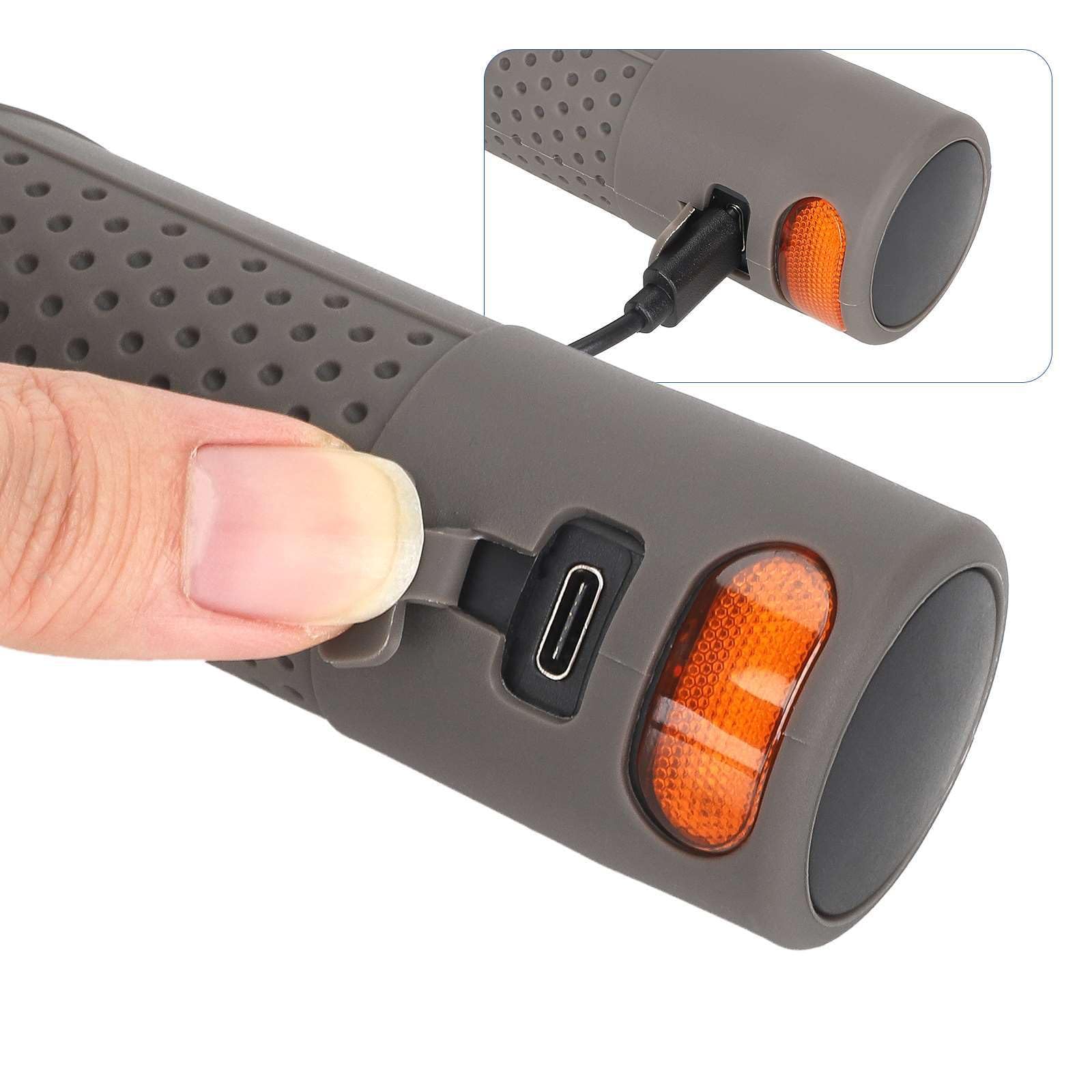 Lenkergriffe für Elektroroller mit Integrierten Blinkern Wiederaufladbar für Xiaomi M365/Pro2/1S/ES/Segway Ninebot G30/G30D/G30D2 Elektroroller, Universeller LED-Blinker