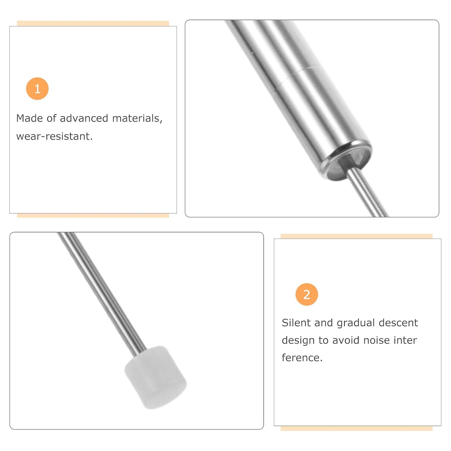 BETOOKY 10pcs Soft Close Lid Piston for Trash Cans - Hydraulic Damper Replacement - Steel & Plastic Trash Can Lid Mechanism for Kitchens Homes