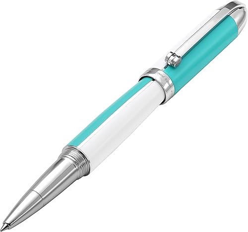 Xezo Visionary - Bolígrafo de punta redonda fina de latón y aluminio, lacado a mano en colores azul cielo y blanco. Numerado en edición limitada de