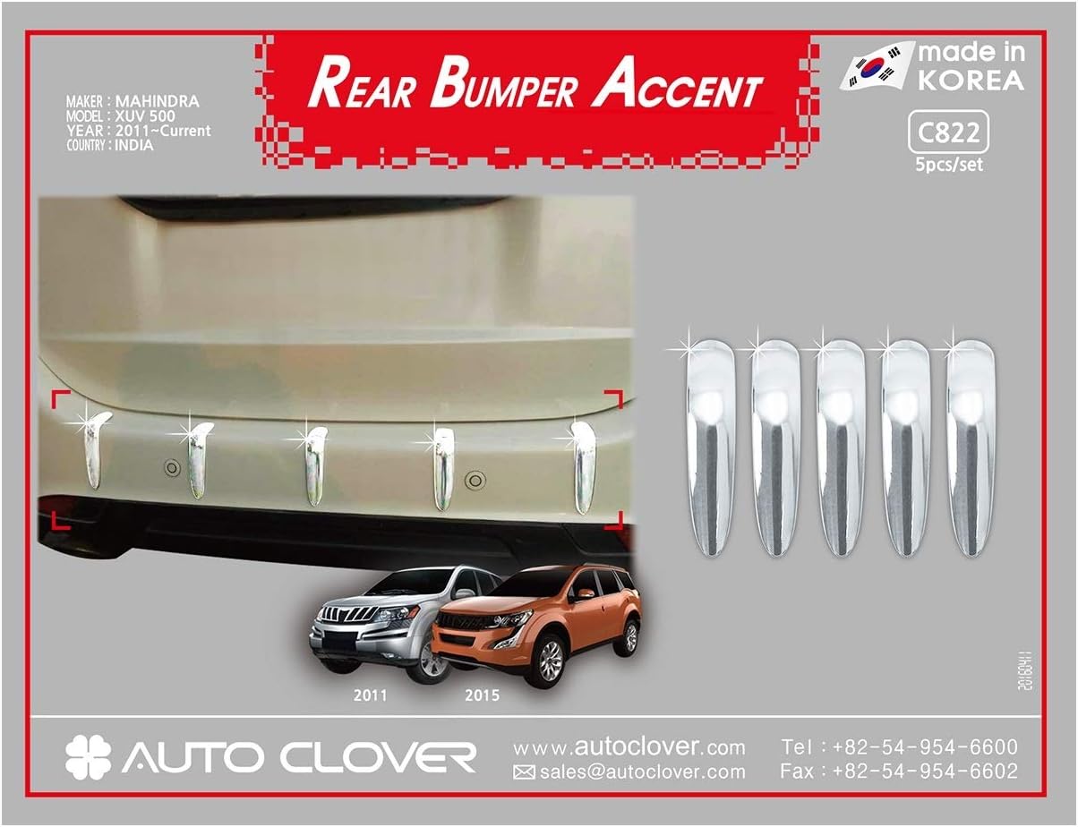 OnWheel FurnishMyAuto FurnishMyAuto Chrome Finish Auto Clover Rear Bumper for Mahindra XUV500 2011-2019 Year Model Car