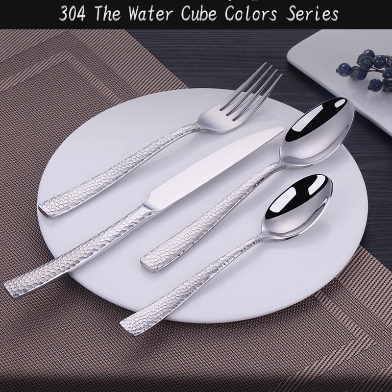 Ensemble de couverts en argenterie, 16 pièces, portables acier inoxydable, ensemble complet vaisselle salle à manger, ensembles gadgets cuisine, fourchettes dîner, couteaux, cuillères, dorées