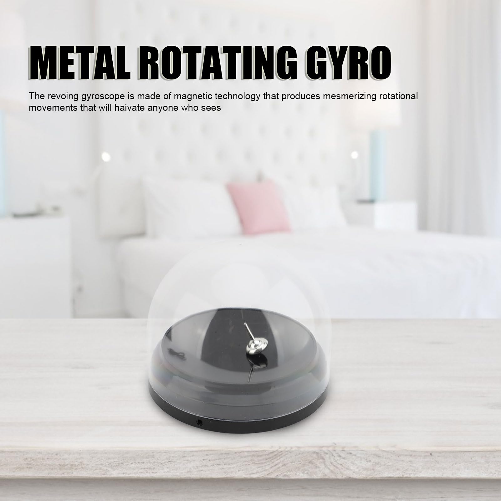 TOPINCN Metal Rotating Gyro, Magnetic Base, Spinning Desk Toy, Living Room Decoration, All Ages