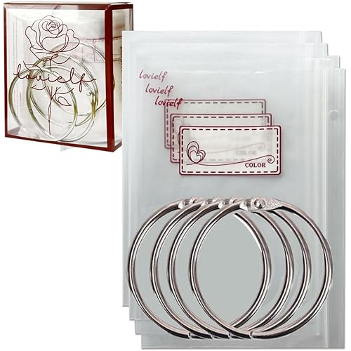 lovielf Embroidery Threads Cross stitch Floss Bag Organizer 5.12 x 3.6 inch - 200 pack with 4 Rings
