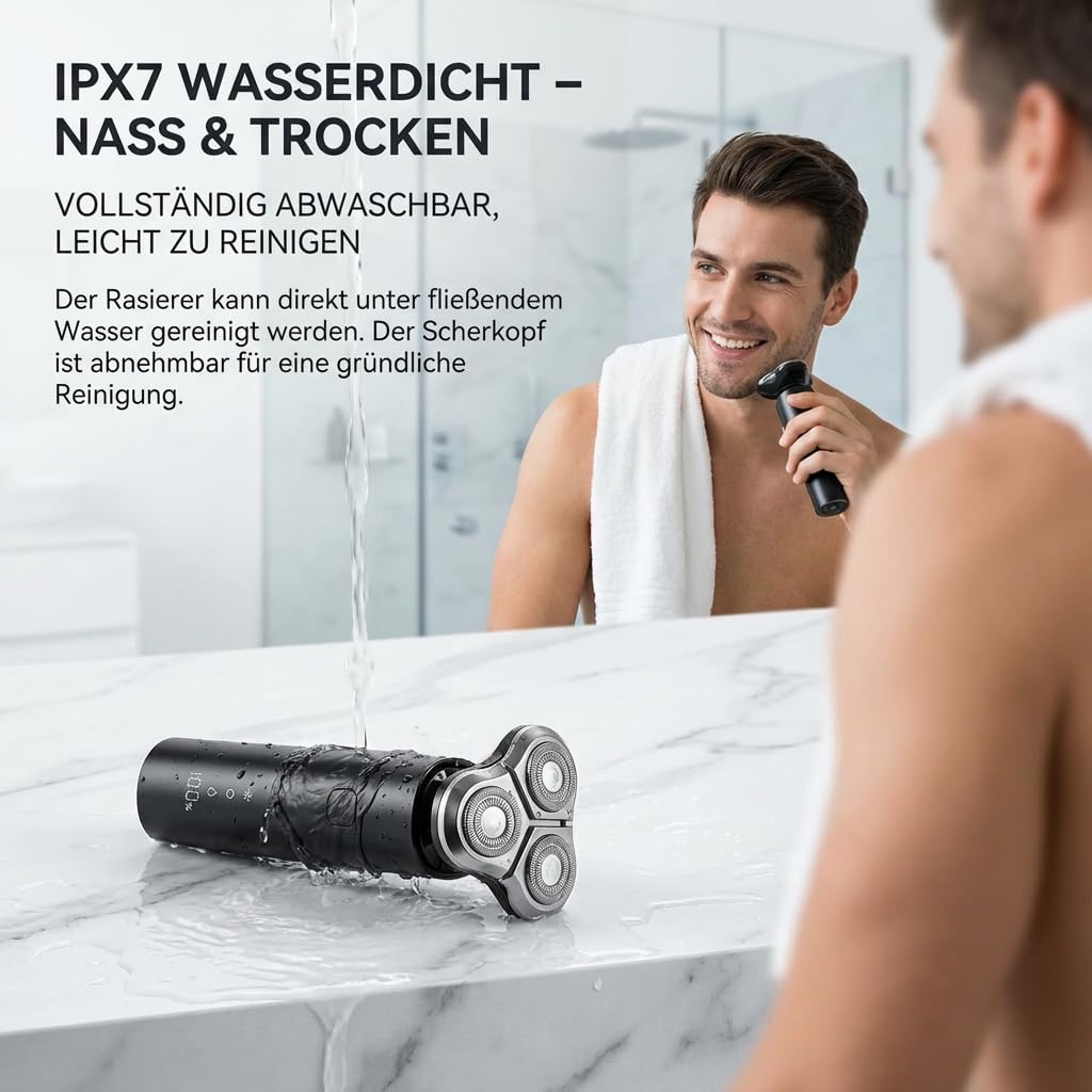 Beyerswerk EQ 8 Ultra Elektrorasierer 90 Minuten Akkulaufzeit Nass Und Trocken Rasur Mit Präzision Für Unterwegs Und Zuhause