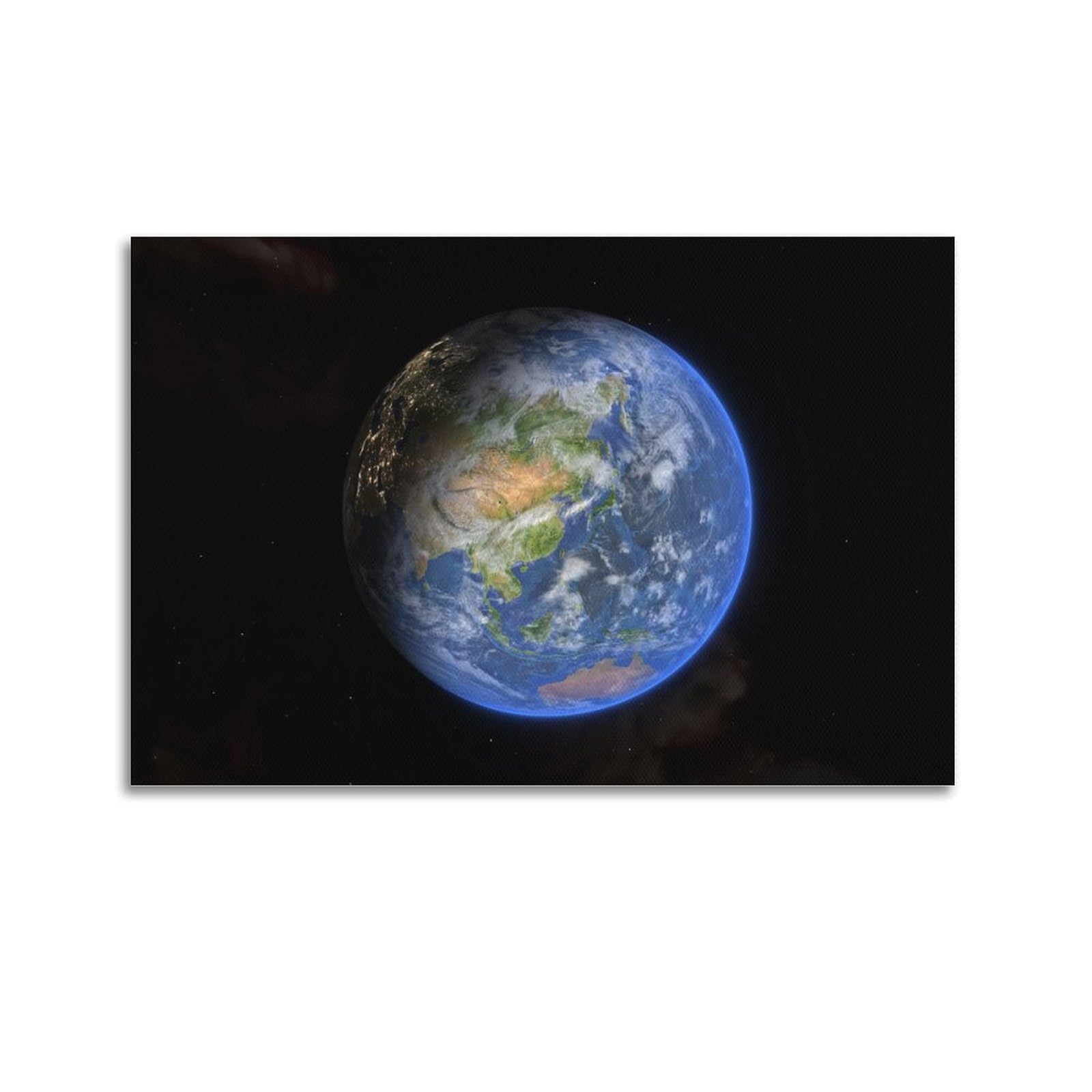 OKAHYS Planet Space Earth Dark Poster Decorative Painting Canvas Wall Artworks Picture 24x36inch(60x90cm)