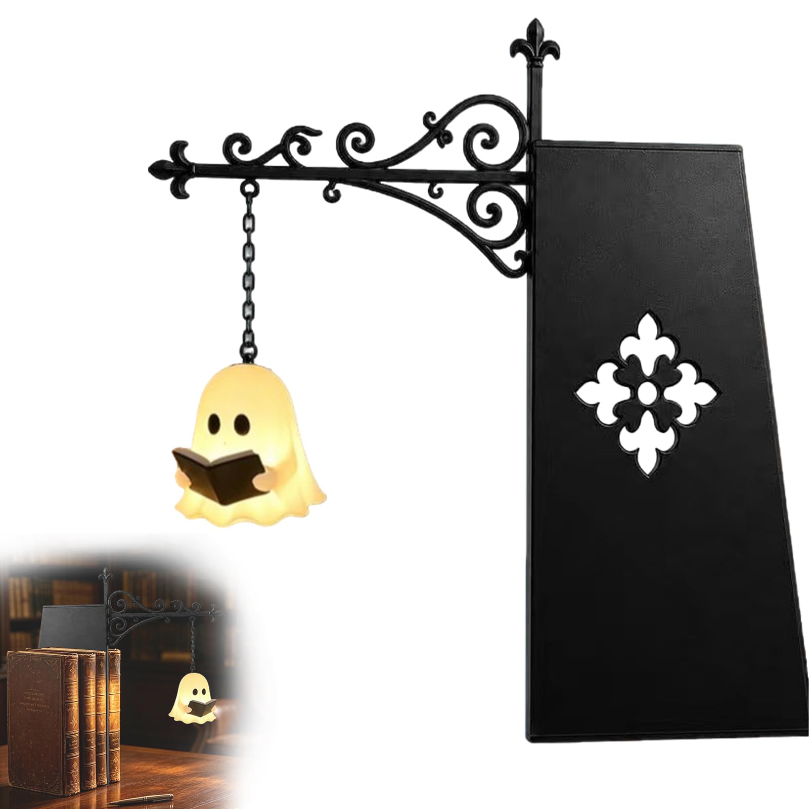 OEHUG Library Lantern-Decorative Bookshelf Lighting (Little Ghost)