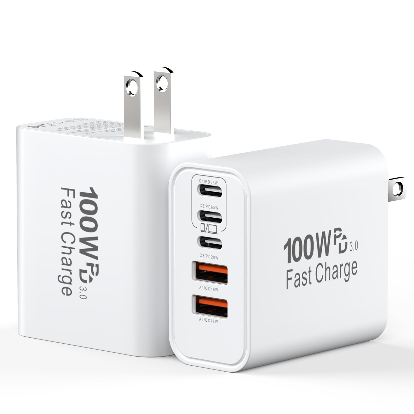 USB C Charging Blocks, 100W USB Type C iPhone Wall Super Fast Charger Block | USB-C iPhon…