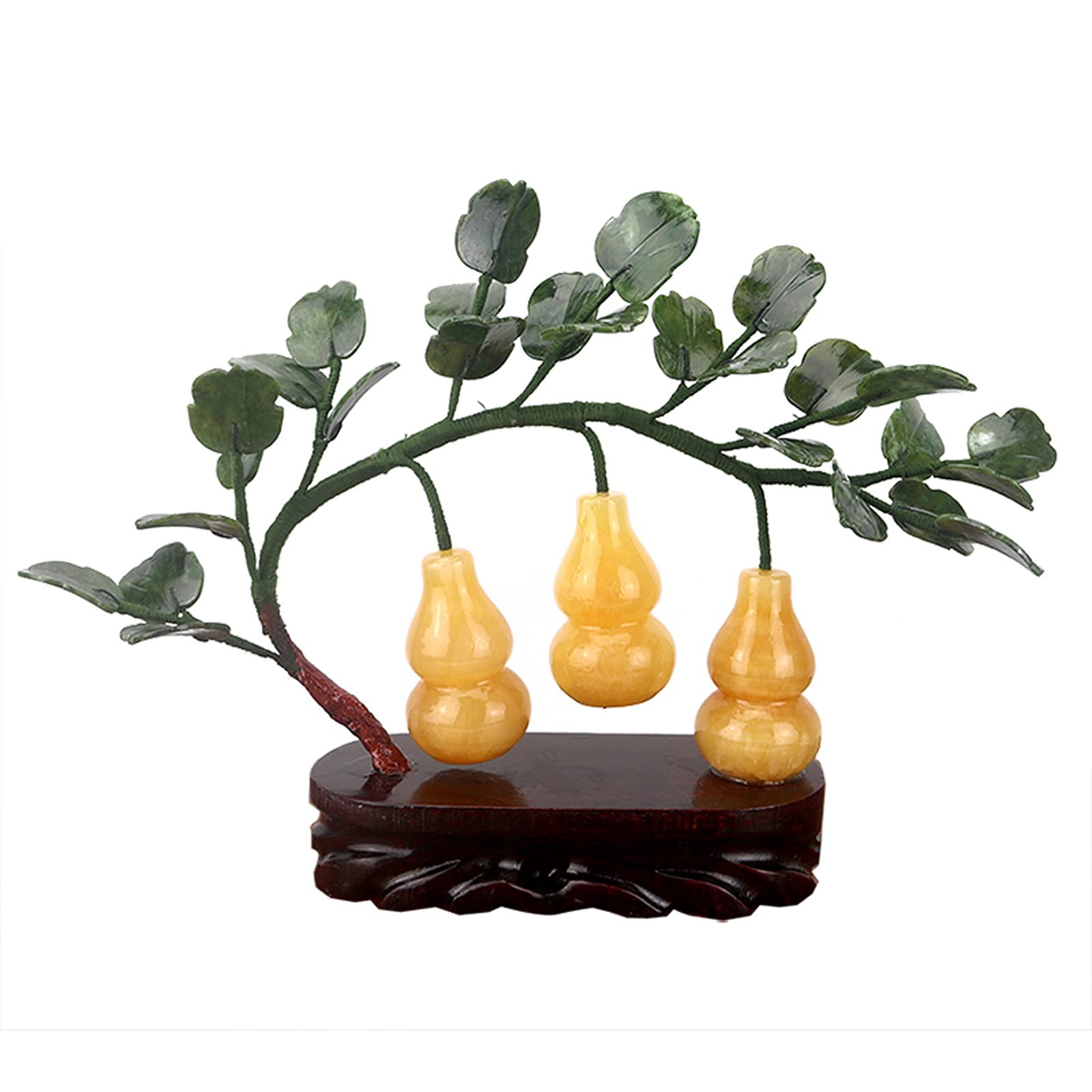WDSOPK Artificial Bonsai Jade Bonsai Money Tree Indoor Feng Shui Gourd Potted Plants Good Luck Bonsai Home Office Decor Good Gifts for Moms and Friends for Home Office (Color : A) (Jade)