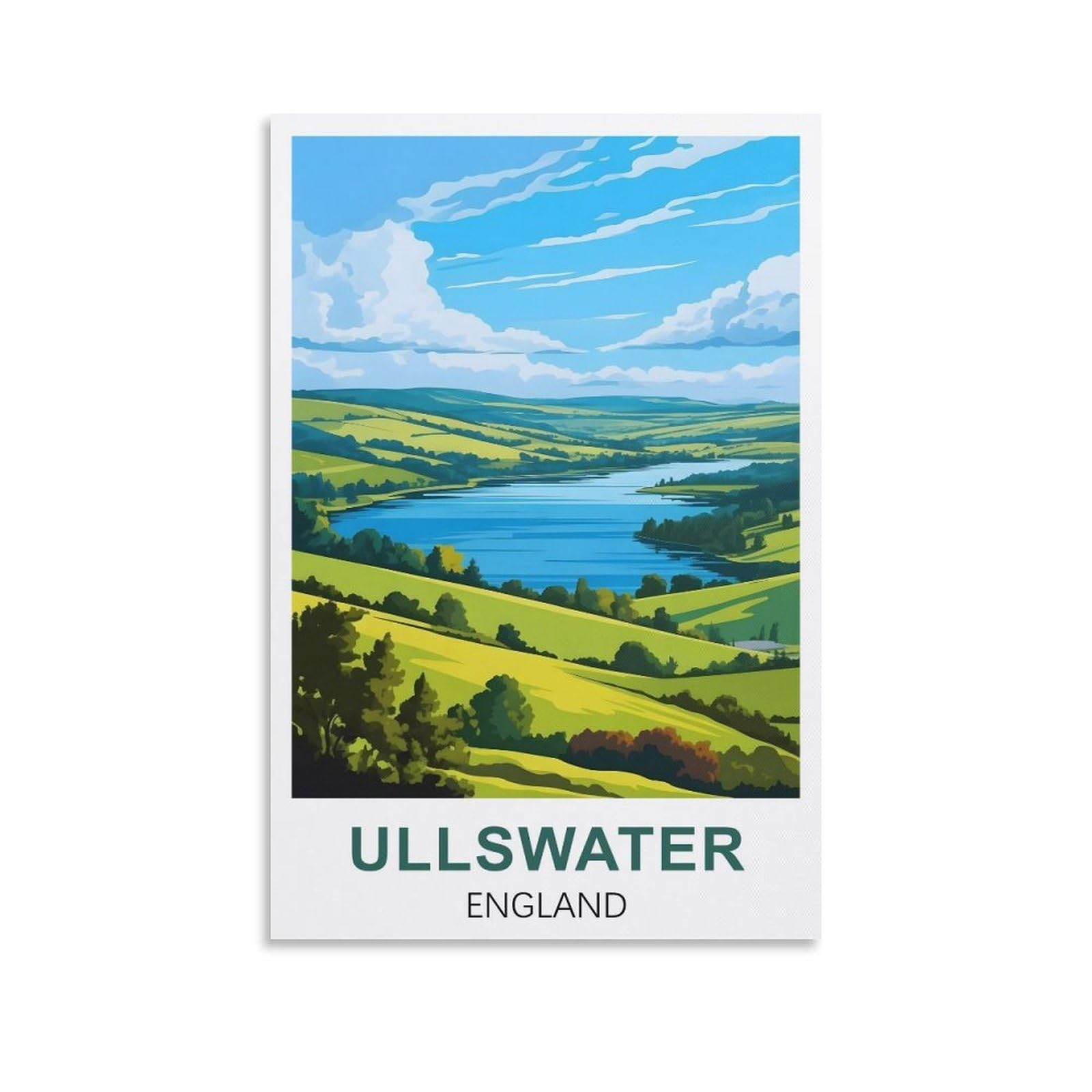 EZMLFA DIY Diamond Painting,Ullswater England 5D Landscape Diamond Painting Kits for Adult, Gem Art Crystal Art Kits for Adults, for Home Wall 40x50cm