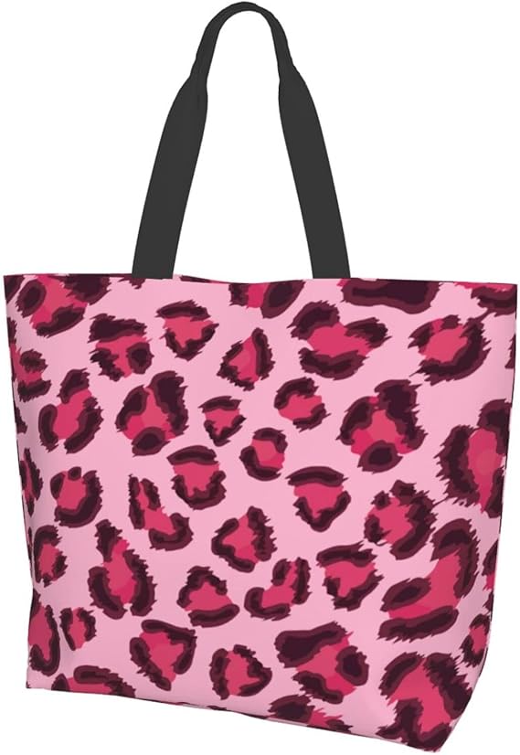 Amazon レオパード柄 豹柄 ヒョウ柄 ピンク トートバッグ ハンドバッグ ショルダーバッグ ワークバッグ オックスフォード 肩掛け 2way オシャレ 男女兼用 Pc収納 大容量 防水加工 ビーチ ショッピング お出かけ 便利 ギフト Jinjuels トートバッグ