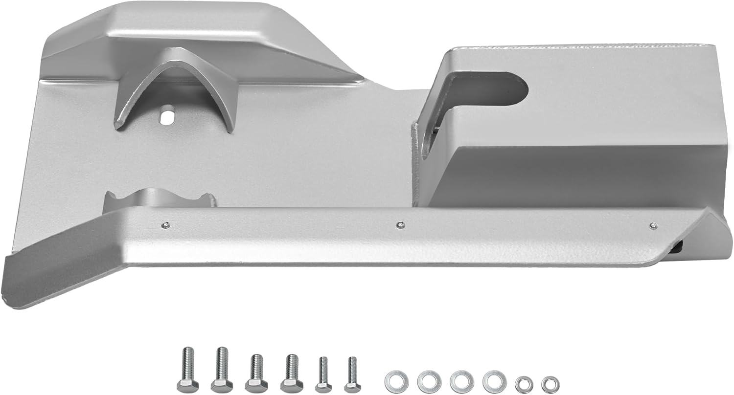 ALMULOO ATV Swing Arm Skid Plate Compatible with 2004-2014 Honda TRX450R & TRX450ER, Silvery Aluminum Guard
