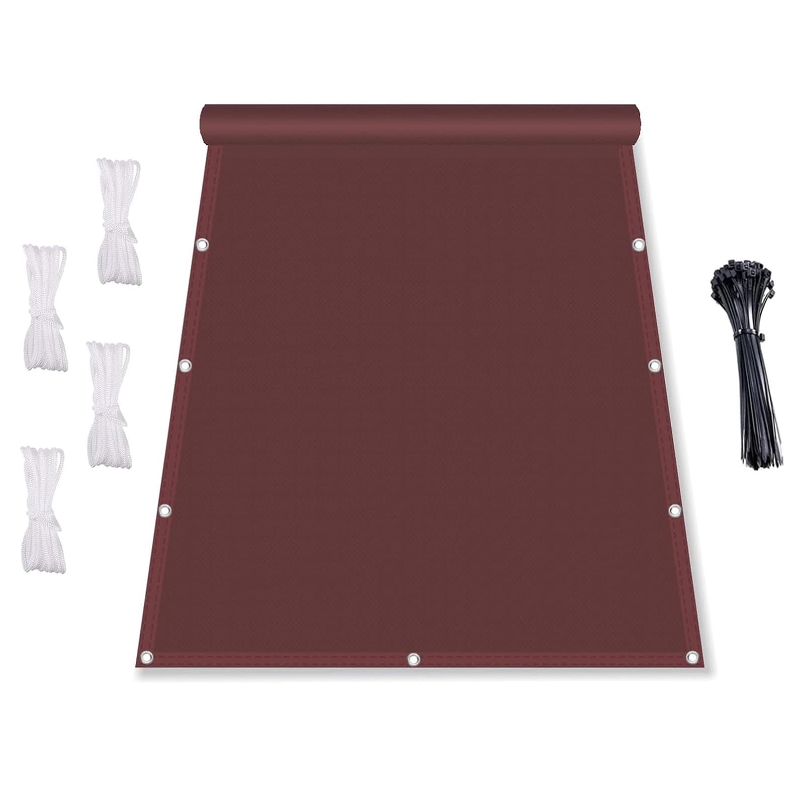 GJZQDKX Waterproof Rectangular Sun Shade Sail, UV Protection for Patio, Weather-Resistant Canopy, Various (1.2x5m, Claret) - Ideal Sun Protection Solution