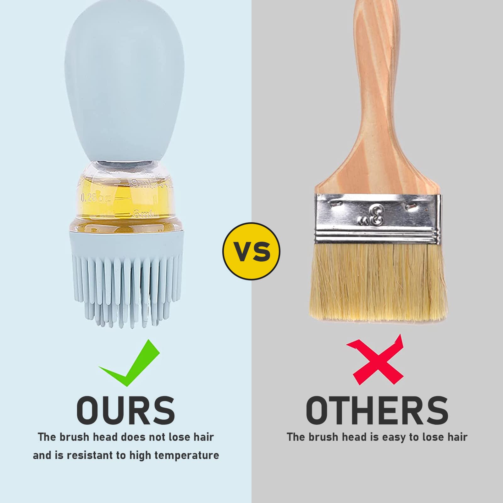 Heat-Resistant Oil Brush & Dispenser Set - Perfect For Air Fryers, Baking, BBQ, And Kitchen Cooking-923276