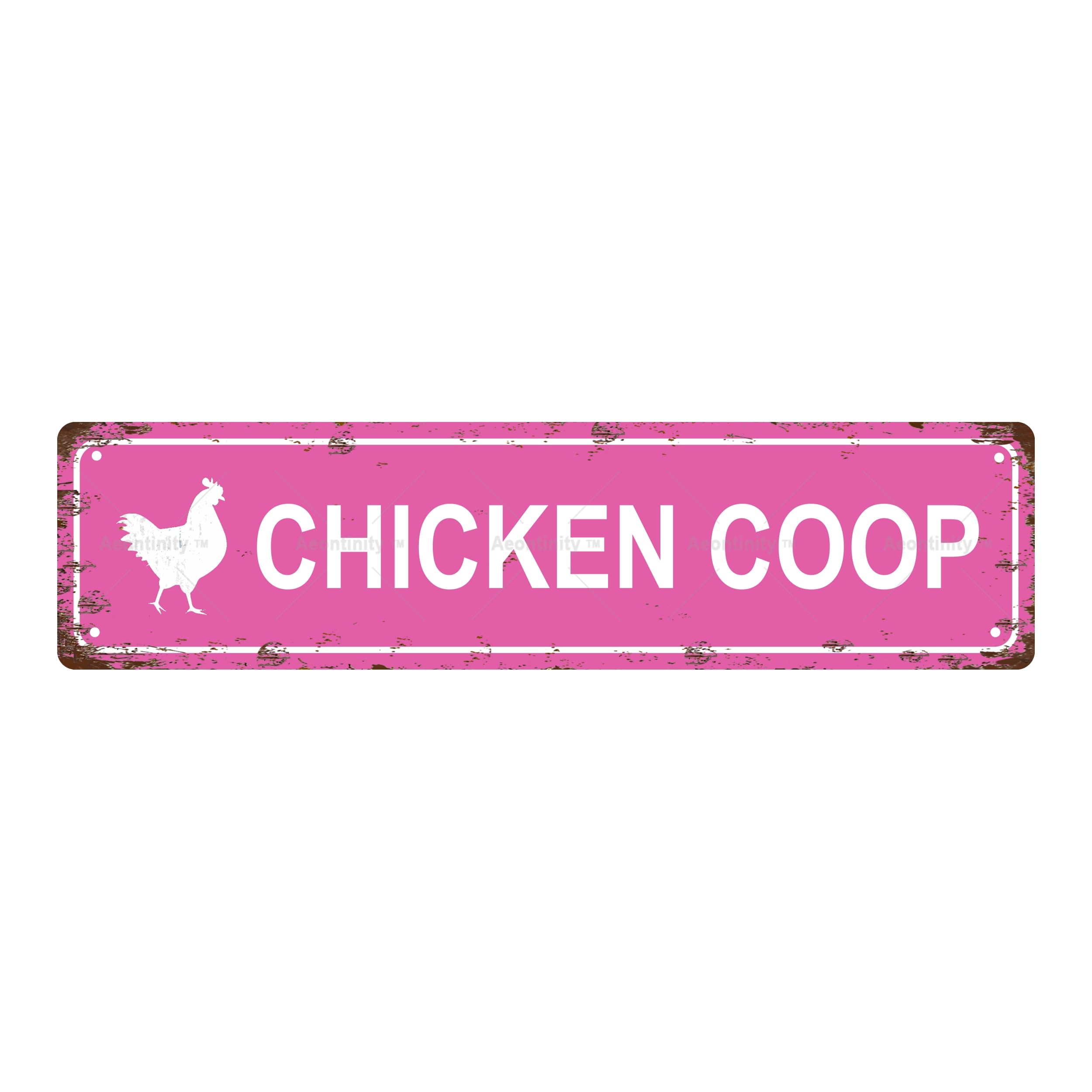 CHICKEN COOP Funny Metal Tin Sign 4x16 Inch,Novelty Street Sign,Home Wall Bathroom Bar Cafe Garage Decor