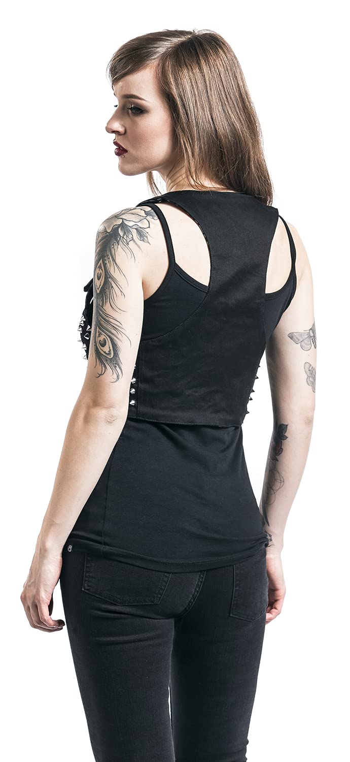 Heartless Devina Frauen Weste schwarz Gothic, Rockwear