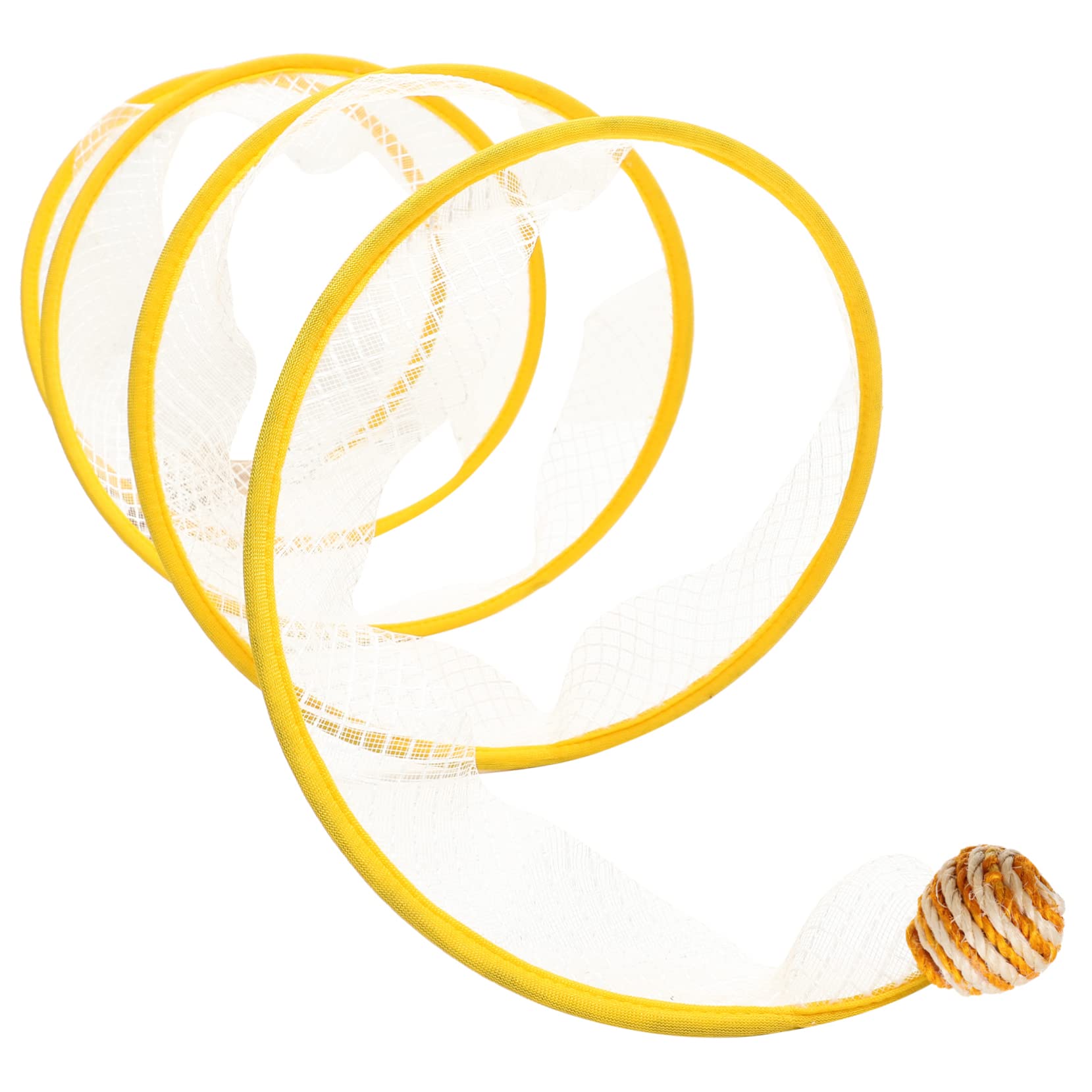 BESPORTBLE Foldable Cat Tunnel for Kittens Shaped Interactive Plaything with Ball and Feather Mesh Cat for Fun and Exercise