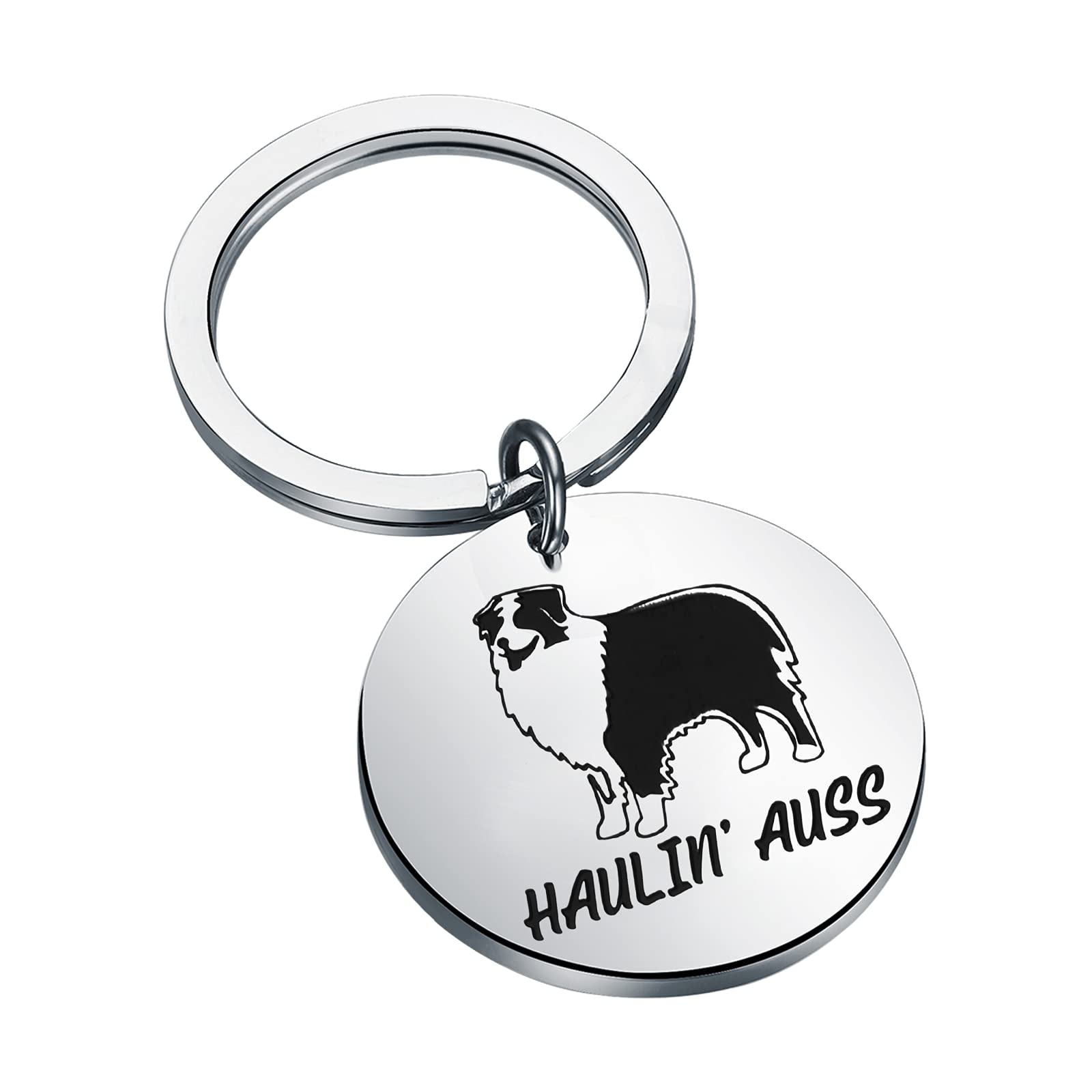 MAOFAEDAussie Dog Gift Aussie Lover Gift Australian Shepherd Keychain Dog Lover Gift Haulin’ Auss