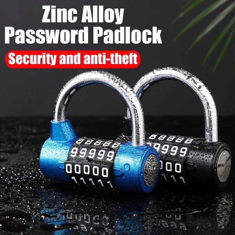Cadenas Code Cadenas à combinaison à 5 chiffres avec mot de passe Cadenas(Blue)