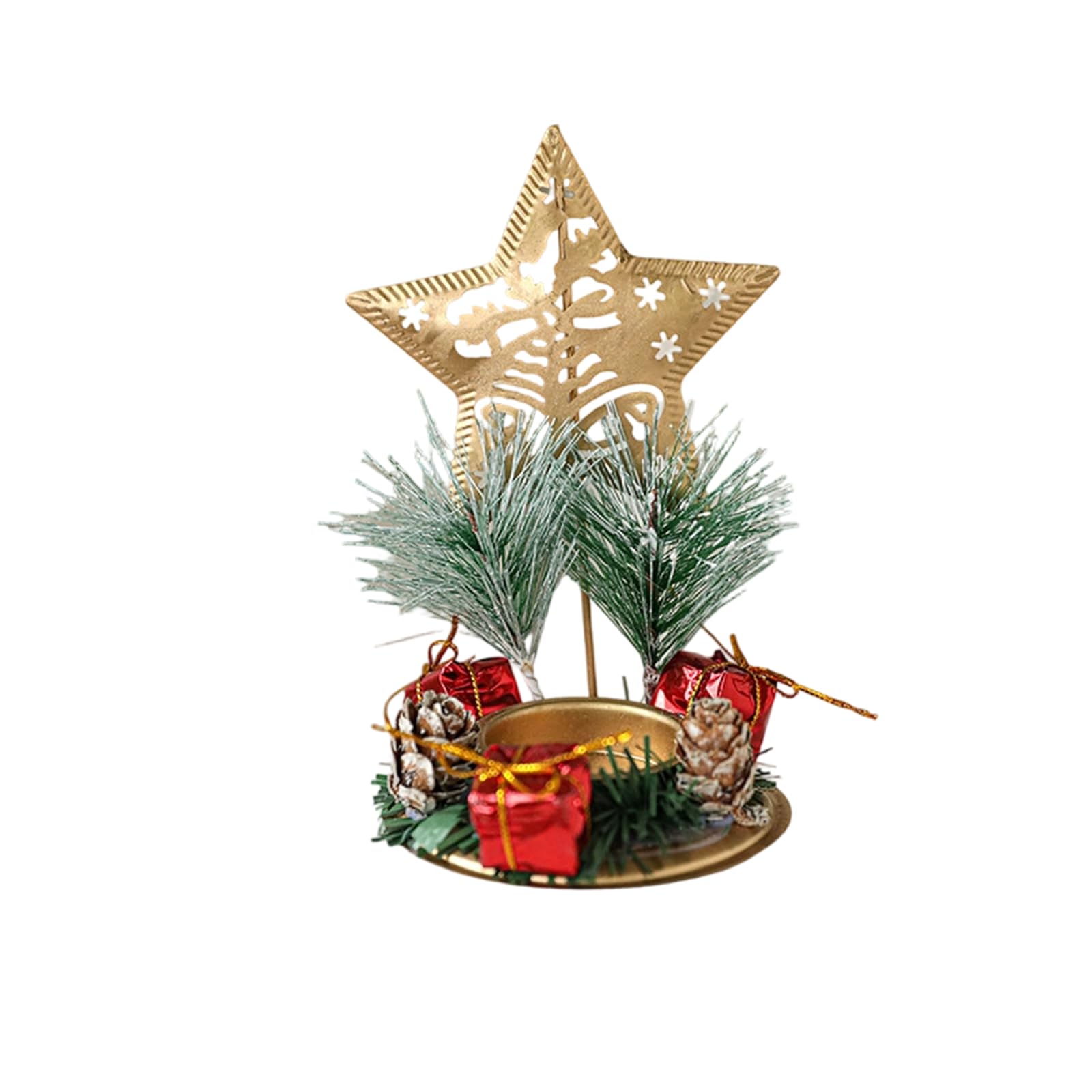 Osniyaw Abcz2 6 Iron Christmas Tea Light Holder, Iron Holder, Christmas Decoration For Party Dining Table Centrepieces, Decorative Stand