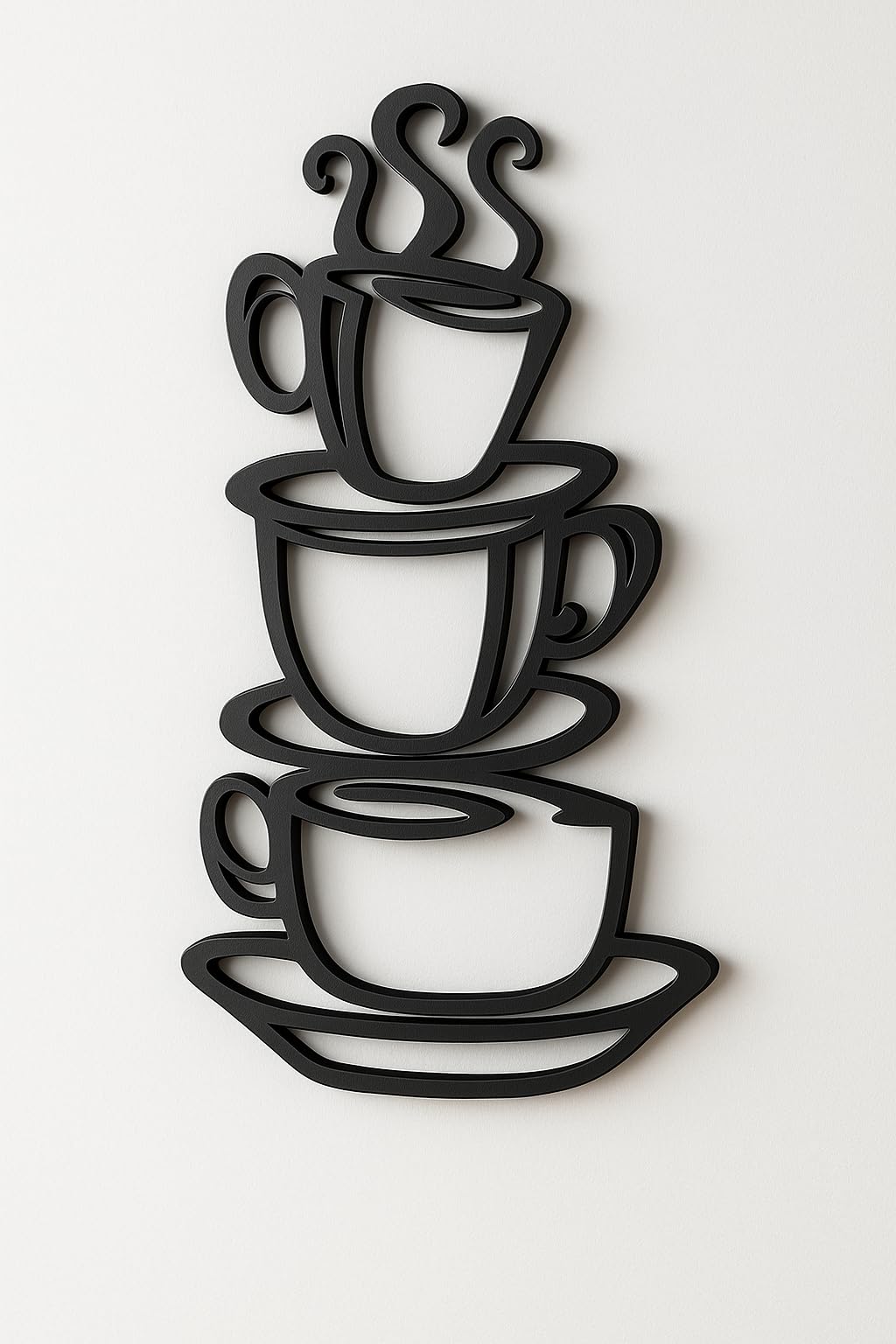 Super Z Outlet Black Coffee Cup Silhouette Metal Wall Art for Home Decoration, Java Shops, Restaurants, Gifts