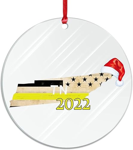 Miniatura 8 de BESTORLOVE Adorno acrílico de Navidad del estado de Vermont, adornos colgantes de Navidad, bandera estadounidense, nombre de la ciudad de 3 pulgadas