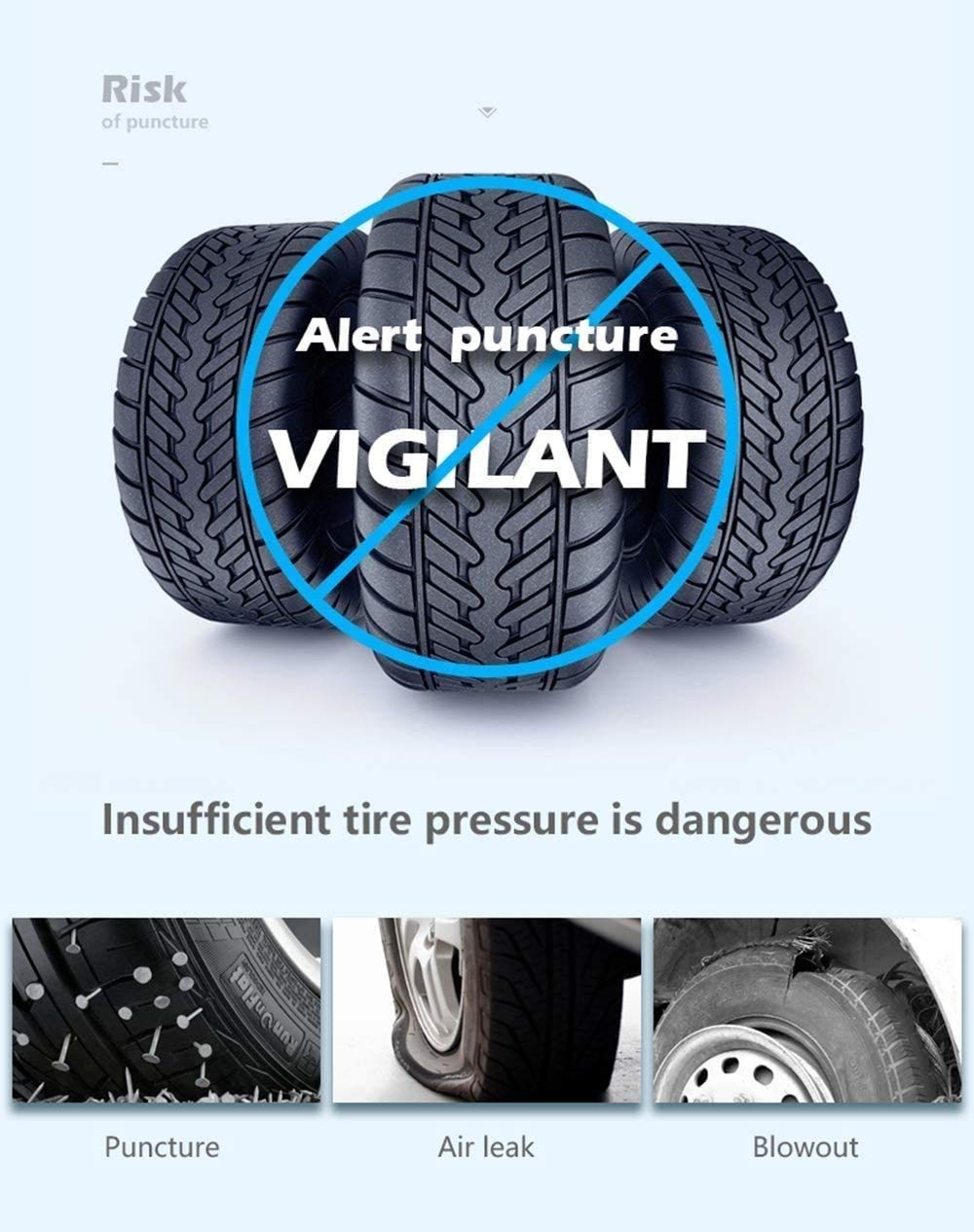 Tire Pressure Sensor Tire Pressure Monitoring System TPMS Solar Tire Pressure Monitor 6 Alarm Modes Flexible Charging Method with 4 External Sensors Car Tire Real-Time Wireless Auto Alarm System