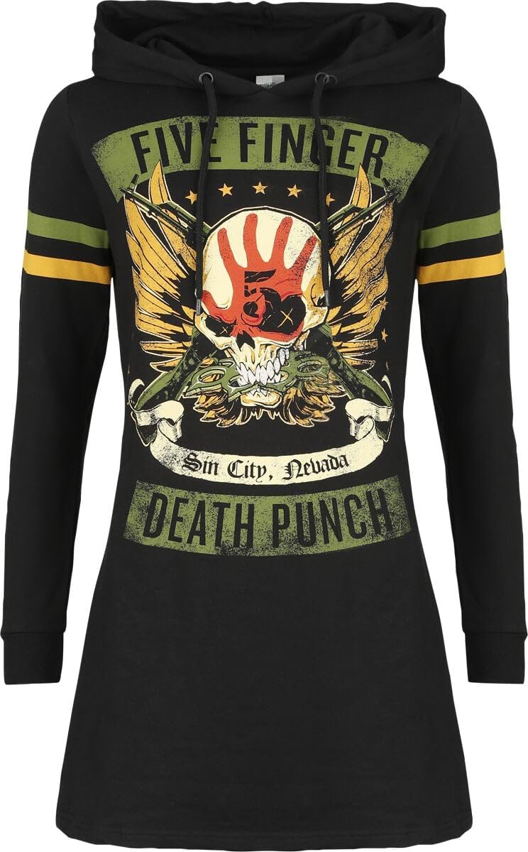 Five Finger Death Punch Punchagram Frauen Mittellanges Kleid schwarz