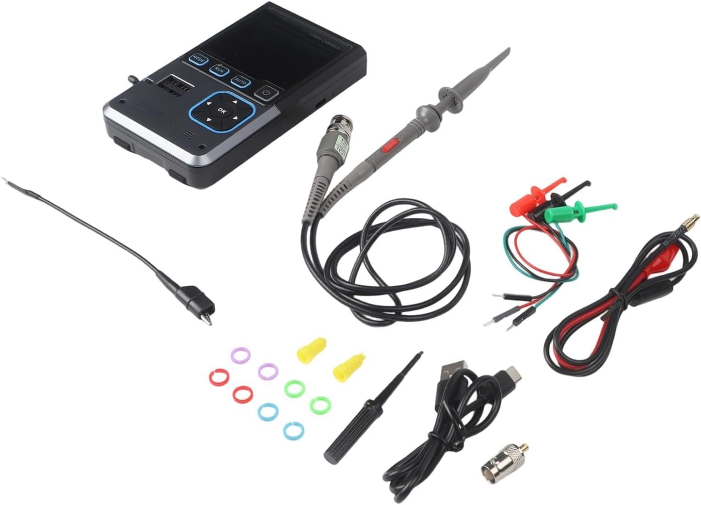 DSO-TC4 3-in-1 Oscilloscope 10MHz 48Ms/s Component Tester with Signal Generator Transistor and Diode Test 2.8-inch TFT Display Rechargeable Battery
