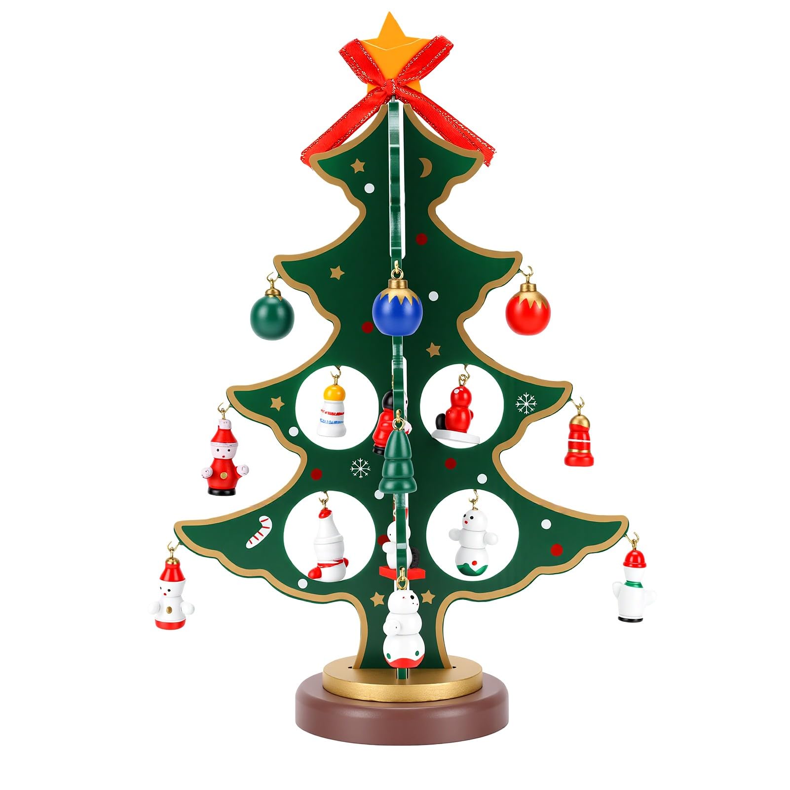 Albero di Natale in legno, kit fai da te, decorazione da tavolo con