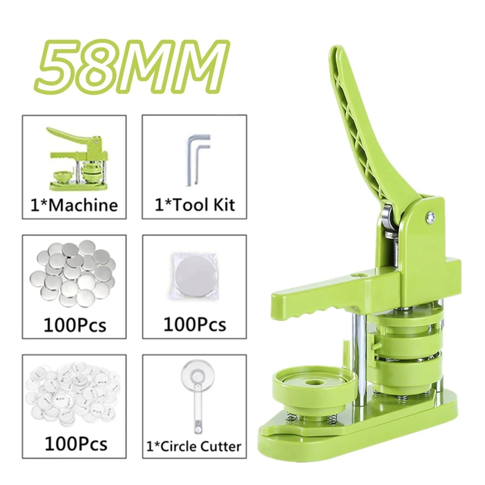 Amazon | 25-58MM ピンバッジメーカーマシン、DIYパンチプレスマシン